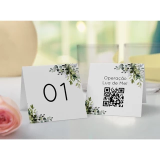 Números de mesa c/ QrCode ou frase - 10 unidades