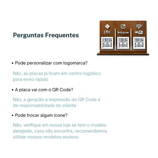 Placa Pix 3 Qr Code Madeira , Instagram Display Whatsapp plaquinha ...
