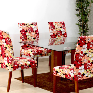 Kit Capa Para Cadeira Mesa 4 6 8 Lugares Malha Tecido Estampado Bonito Envio 24 Horas