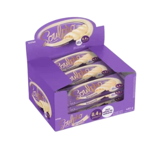 Kit 12x Chocolate Proteico Branco Soulpro 8,4g Proteínas