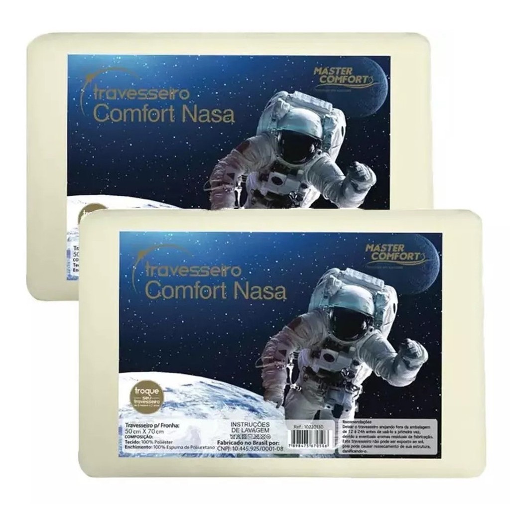 Kit Travesseiros Comfort Nasa Viscoelástico