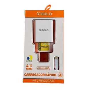 Carregador Turbo Power Para Celular 2USBs Todos os Modelos A'Gold 4.1A IPhone/samsung/xiaomi
