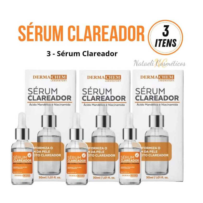 Kit com 3 Serum Clareador de Pele Dermachem | Shopee Brasil