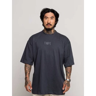 Camiseta Oversized Cinza Chumbo Strass