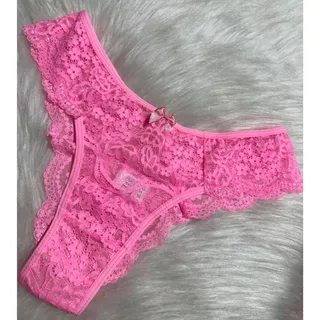 Calcinha renda fio rendado Rosa Barbie forro interno algodão Lingerie Feminina Renda Luxo confortáve