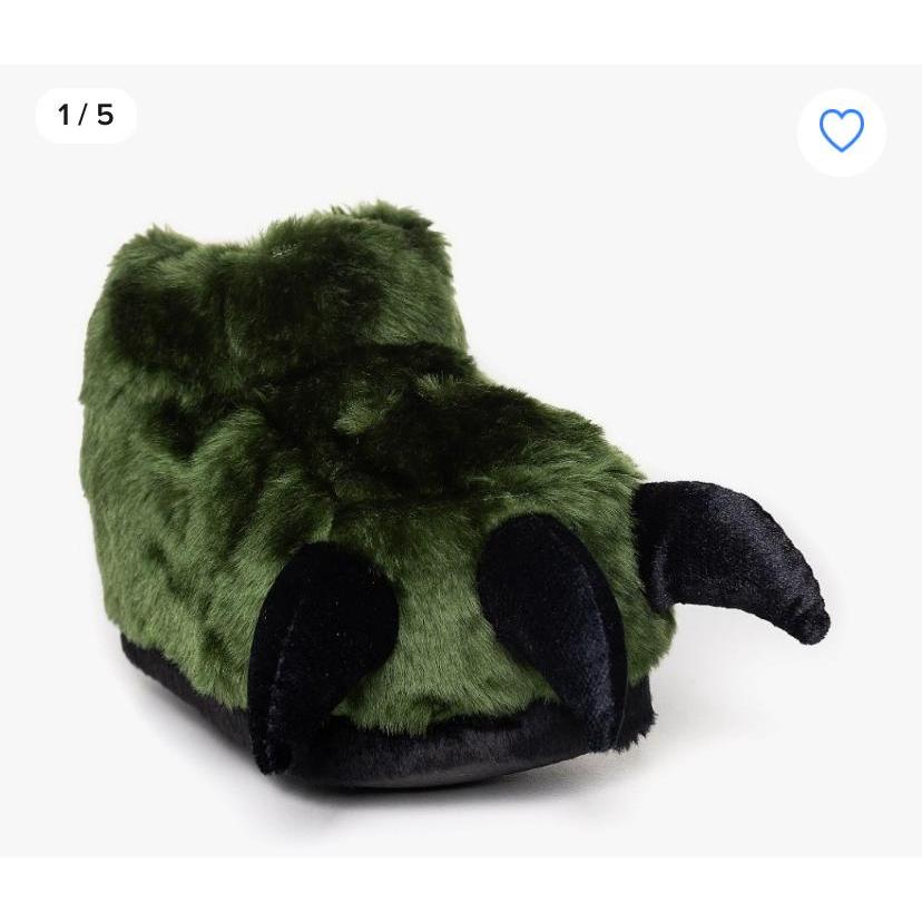 Pantufas Garra Verde Pata de Dinossauro