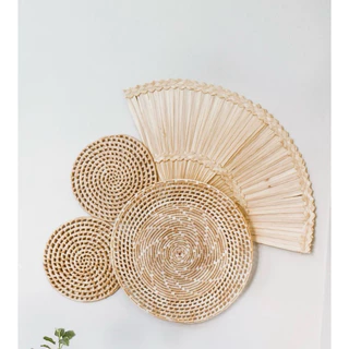 Composição de parede de palha /Kit com 4 peças