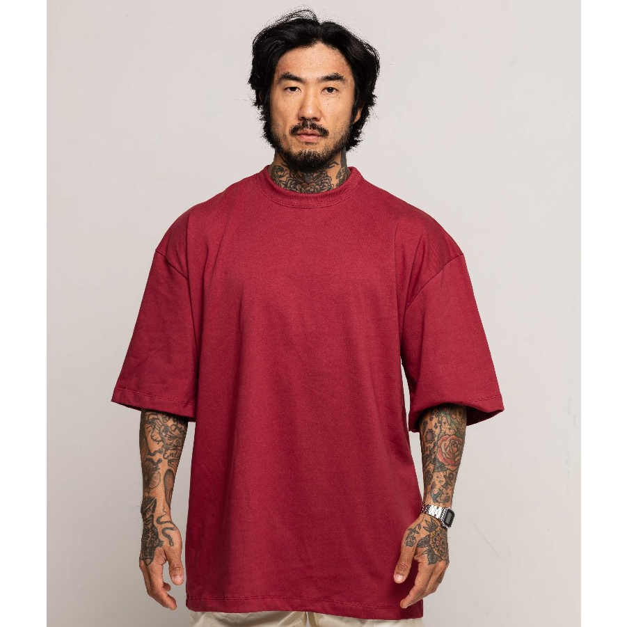 Camiseta Oversized Vinho Premium