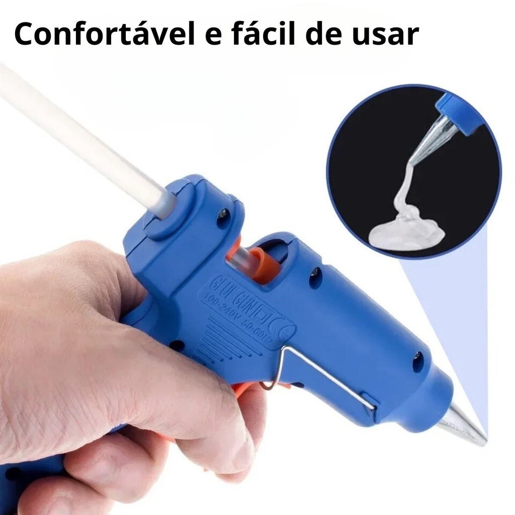 Pistola de Cola Quente Profissional 10W/20W/40W + 2 Bastoes de Cola DIVERSOS MODELOS Bivolt