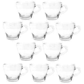 Jogo De Xícaras Café De Vidro 90ml Morocco 10 Peças