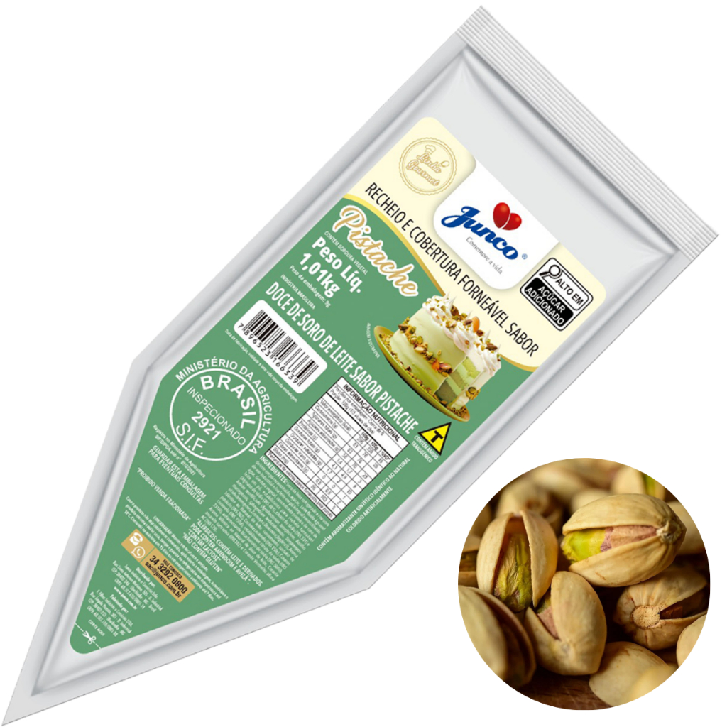 Recheio Forneável Sabor Pistache 1,01kg - Junco | Shopee Brasil