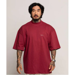 Camiseta Oversized Gola Alta Vinho Thpe