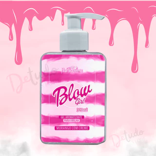 Gel Hidratante Virilha Beijável Blow Girl 320mL Lubrificante Comestvel Morango Champanhe Sabor Aroma