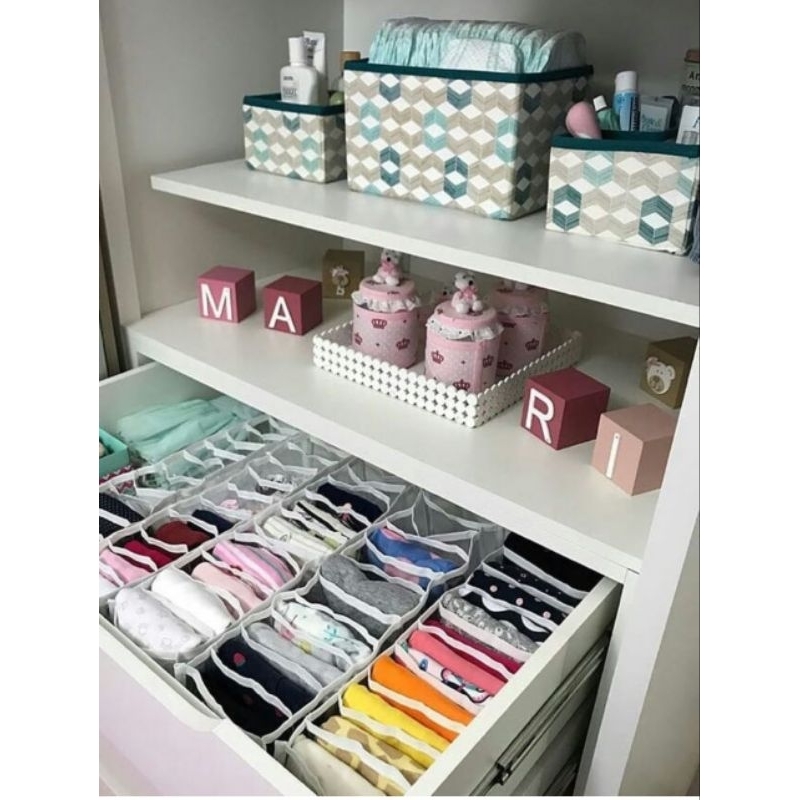 kit com 8 colmeia organizadora de gavetas 15x40x10 para roupa do bebê ...