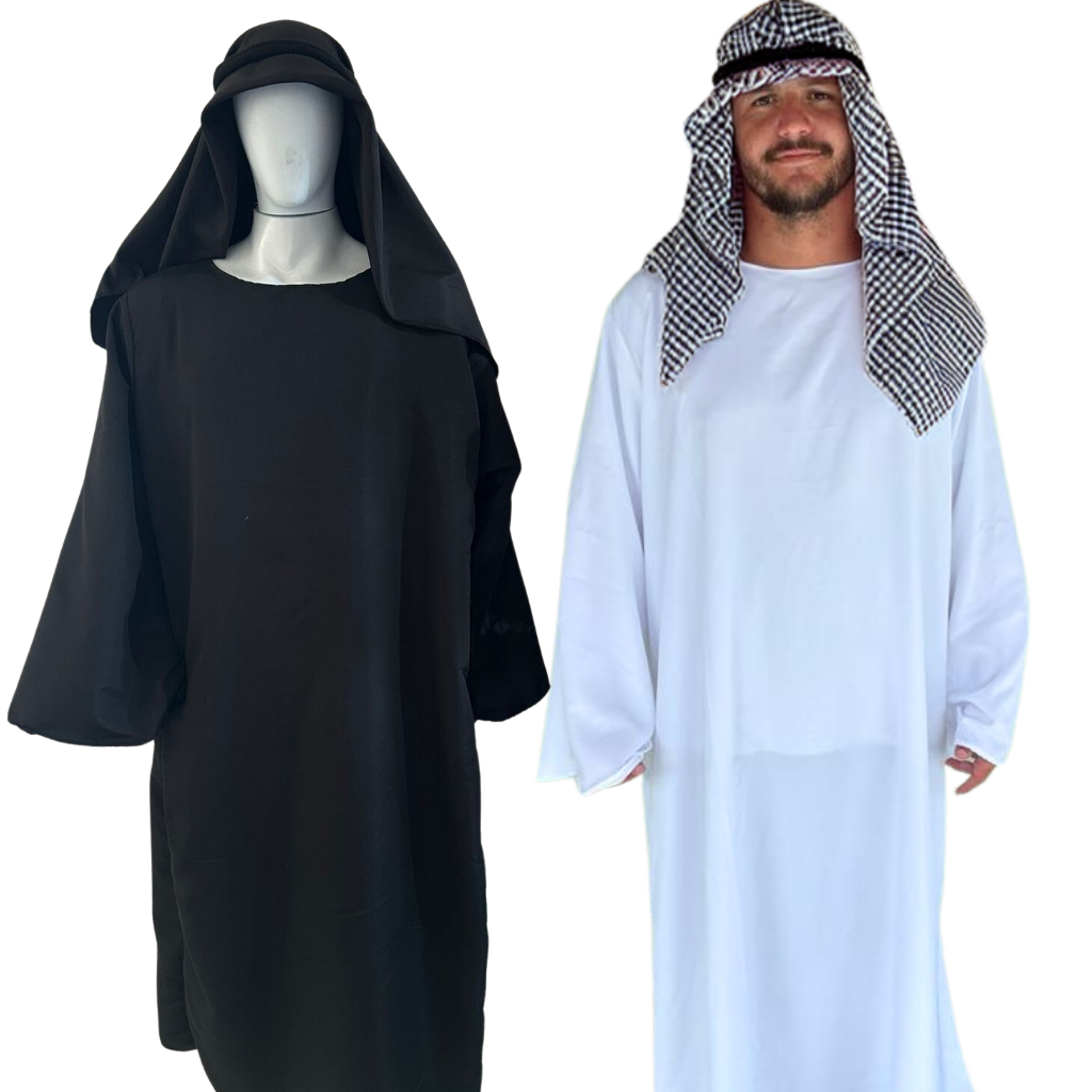 Roupa De Sheik Àrabe Catar Com Hijab Tunica