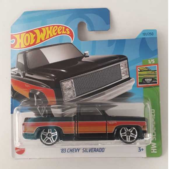 83 Chevy Silverado - 2023 - Preto - 1/64 - Hot Wheels - Mattel