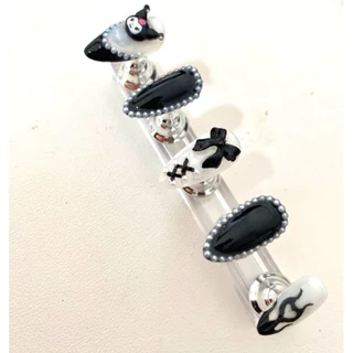 Unha Postiça Realista Kuromi Sanrio Estilo Coreana