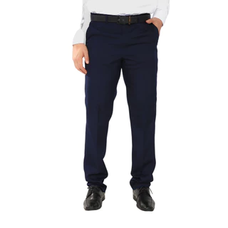 Calça Social Masculina Azul Marinho Slim Oxford