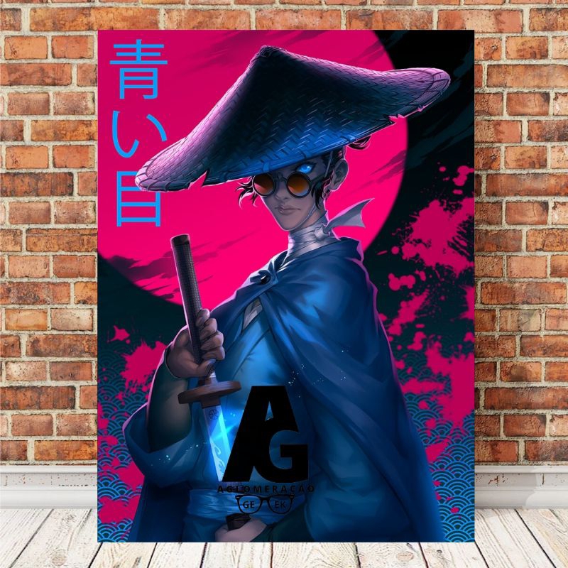 Samurai de Olhos Azuis - Placa Decorativa em MDF 20x29cm | Shopee