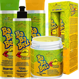 KIT BABABELL BANANA BELL CORPUS COSMÉTICOS MACIEZ AOS FIOS HIDRATAÇÃO