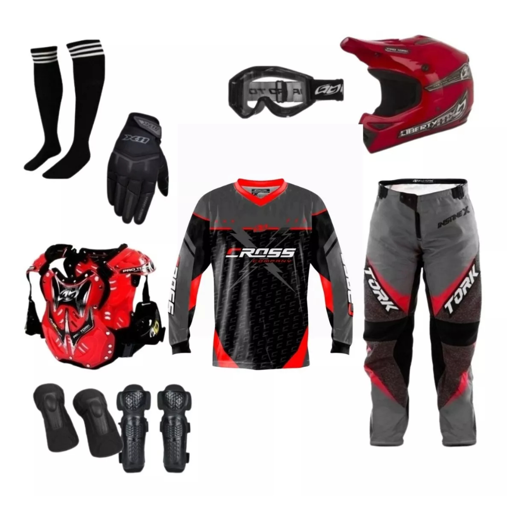 Kit Conjunto Insane 4 Protork Equipamento Trilha Motocross Off