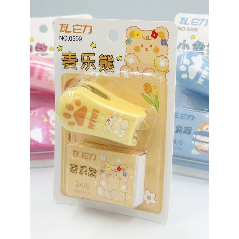 Mini Grampeador Patinha Kit Com 400 Grampos