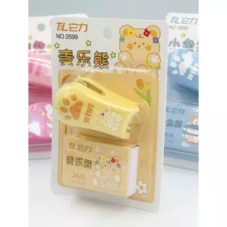 Mini Grampeador Patinha Kit Com 400 Grampos