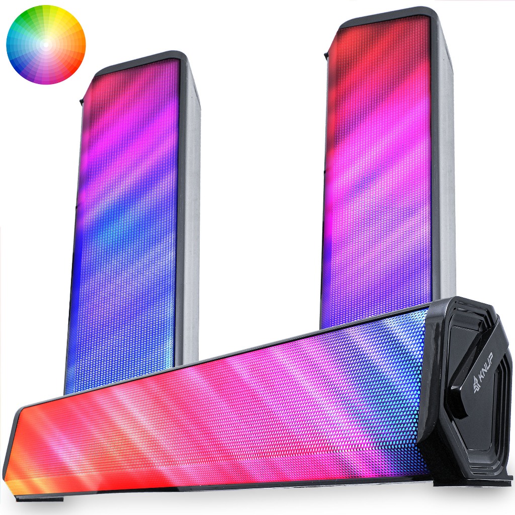 Soundbar Gamer Tv Smart Painel RGB Caixa De Som 6W Controle De Volume Conexão P2 Usb Note PC Celular
