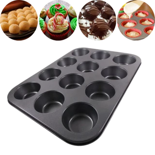 Forma de Pão de Queijo Antiaderente Assadeira de Cupcake Pão de Mel Grande com 6 ou 12 cavidades