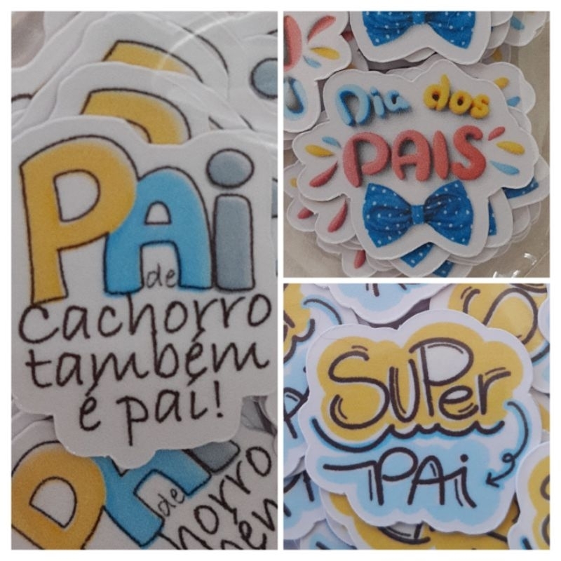 Pet Shop Dia dos pais aplique laço impermeável acabamento brilhante kit promoção 30 cada pacote