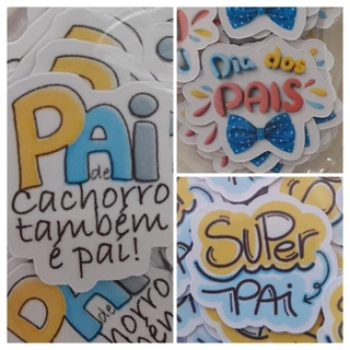 Pet Shop Dia dos pais aplique laço impermeável acabamento brilhante kit promoção 30 cada pacote