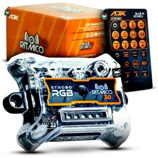 Central de Efeitos Led Strobo Ritmico 3.0 Avulso Rgb 8 Cores + Controle Remoto AJK