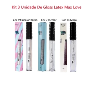 Kit 3 Unidade De Batom Gloss Latex incolor 5ML