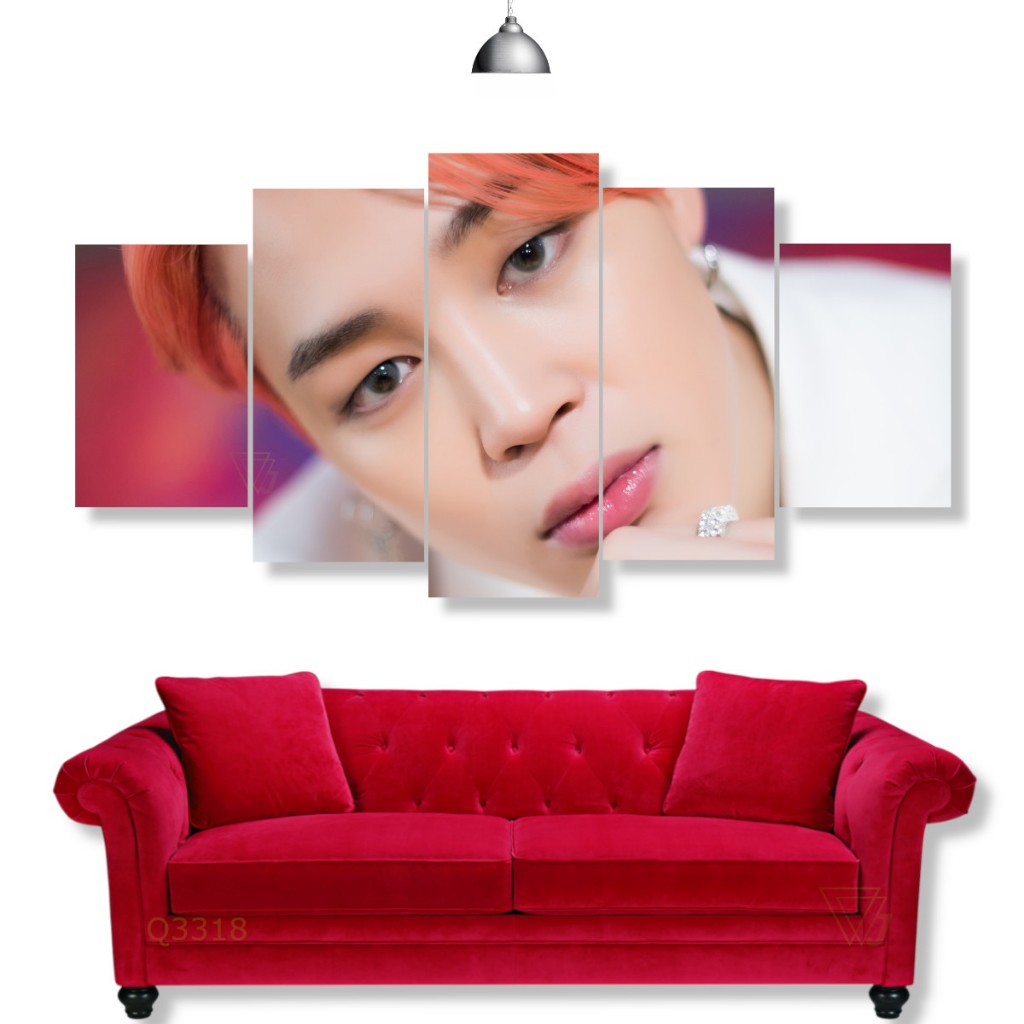 Quadro Decorativo Mosaico Kpop Jimin Grupo BTS Park Jimin Excelente Qualidade 5pçs