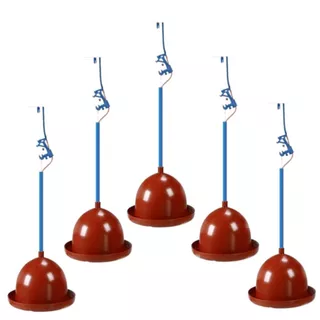 Kit 5 un Bebedouro Automático Aves Pendular completo com válvulas frango faisão Galinha Pintinho .