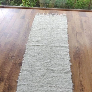 Kit 2 Tapetes Passadeira Algodão Cru Peludo Quarto 1,50 x 0,50