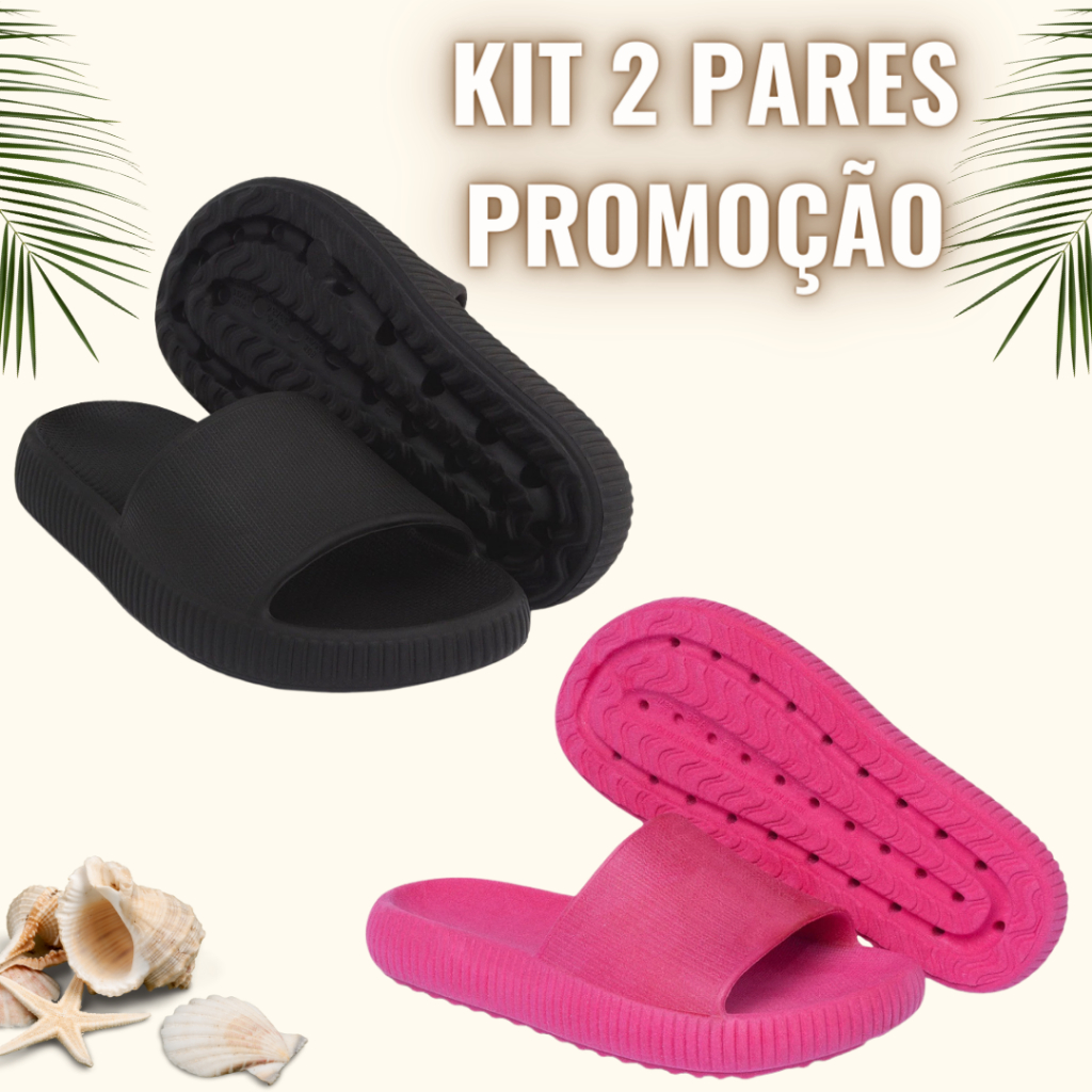 Kit 2 Pares Chinelo Nuvem Masculino Feminino Confortável Ortopédico ...