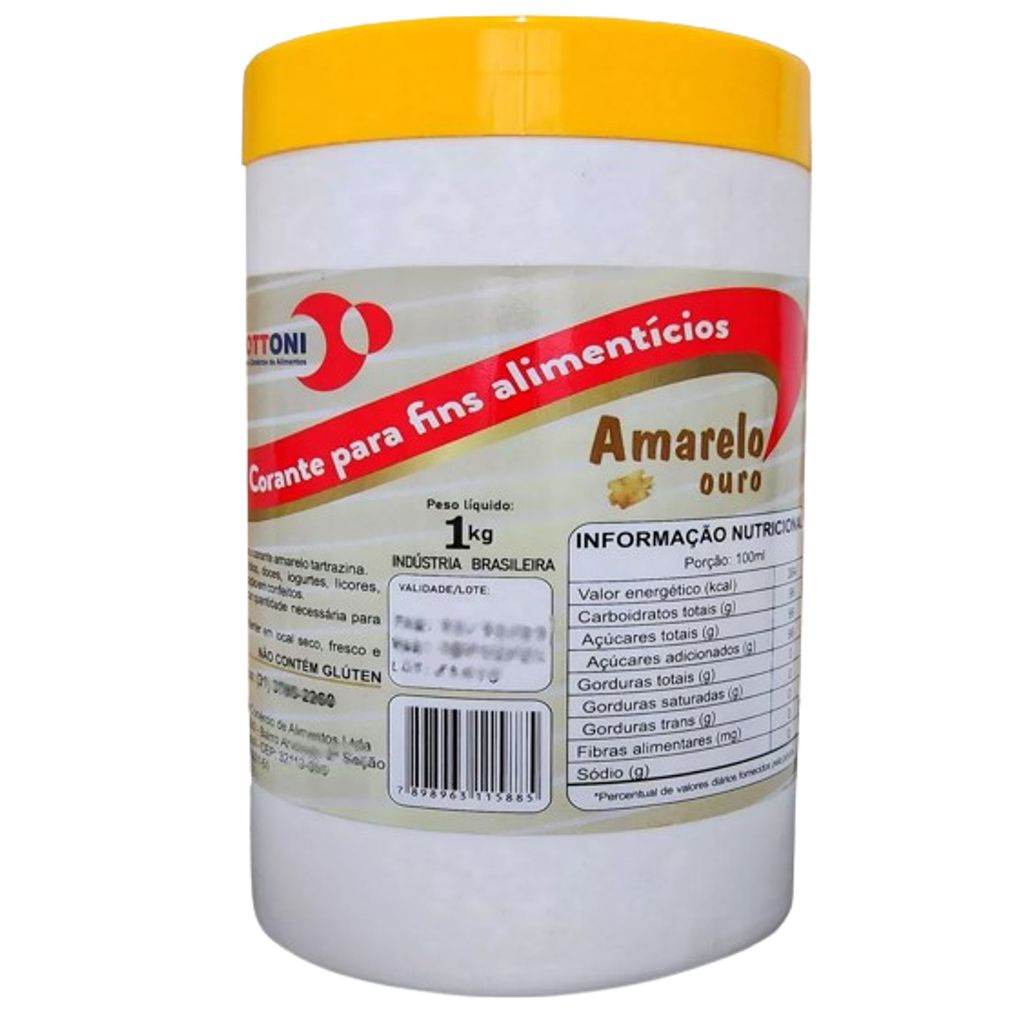 Corante Alimentício Em Pó Amarelo Ouro 1kg