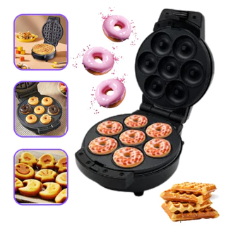 Maquina de waffles donuts 110v bolo carinha sanduicheira 3em1 omeleteira mini dash panqueca mini rosquinha forno preto
