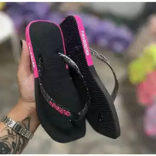 Chinelo de Dedo Feminino Casual com Gliter Varias Cores Barato