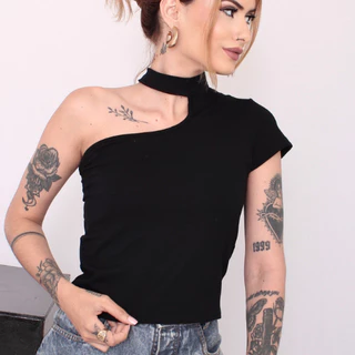 Blusa Feminina Nula Manga 100% Algodão Blusinha Camiseta Basica Nula Manga