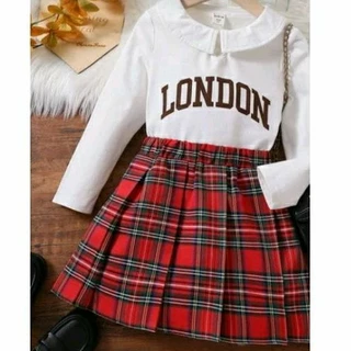 Saia infantil colegial plissada, kpop, coreana, xadrez, preta, branca, rosa