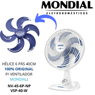 Helice Para Ventilador Mondial 40cm 6Pás Original