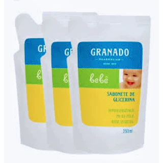 SABONETE LÍQUIDO PARA BEBÊ GRANADO 250ML REFIL TRADICIONAL PH BASE VEGETAL