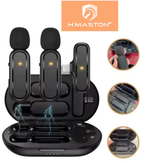 Kit 2 Microfone Lapela HMASTON MK07 Profissional Para Lighting iPhone e Tipo-C