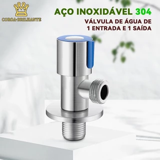 Válvula angular unidirecional de aço inoxidável 304 Válvula angular de 1/2 pol. com tampa de anel para torneira de banheiro