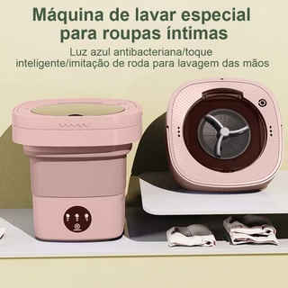 9L Mini máquina de lavar balde portátil dobrável centrífuga de secagem rápida com desinfecção por luz azul