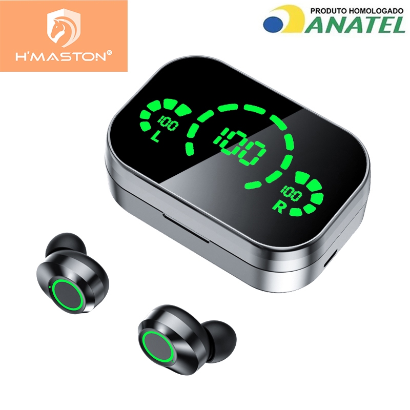H'maston Rs18 Fone De Ouvido Sem Fio Tws Gamer Com Luz Led Saida Usb