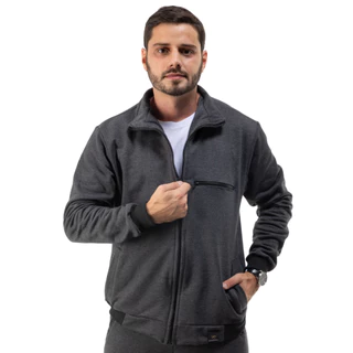Blusa De Frio Jaqueta Moletom Masculino Agasalho Com Ziper Casaco Sem Capuz