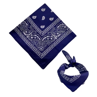 Bandana Estampada Lenço Azul Marinho
